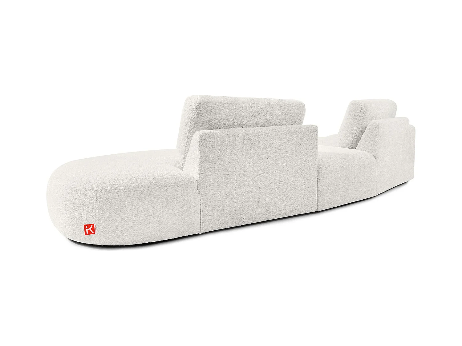 Ecksofa rechts - modern - ZUCCO - 4-Sitzer - Boucle - Ecru