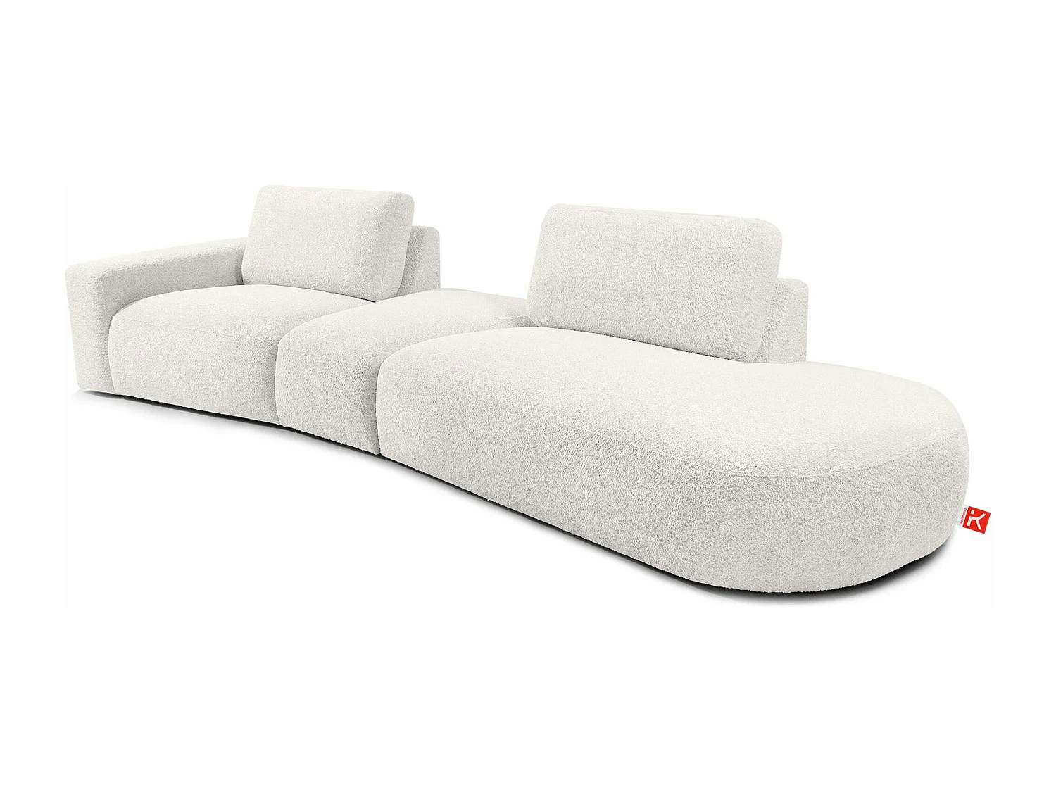 Ecksofa rechts - modern - ZUCCO - 4-Sitzer - Boucle - Ecru