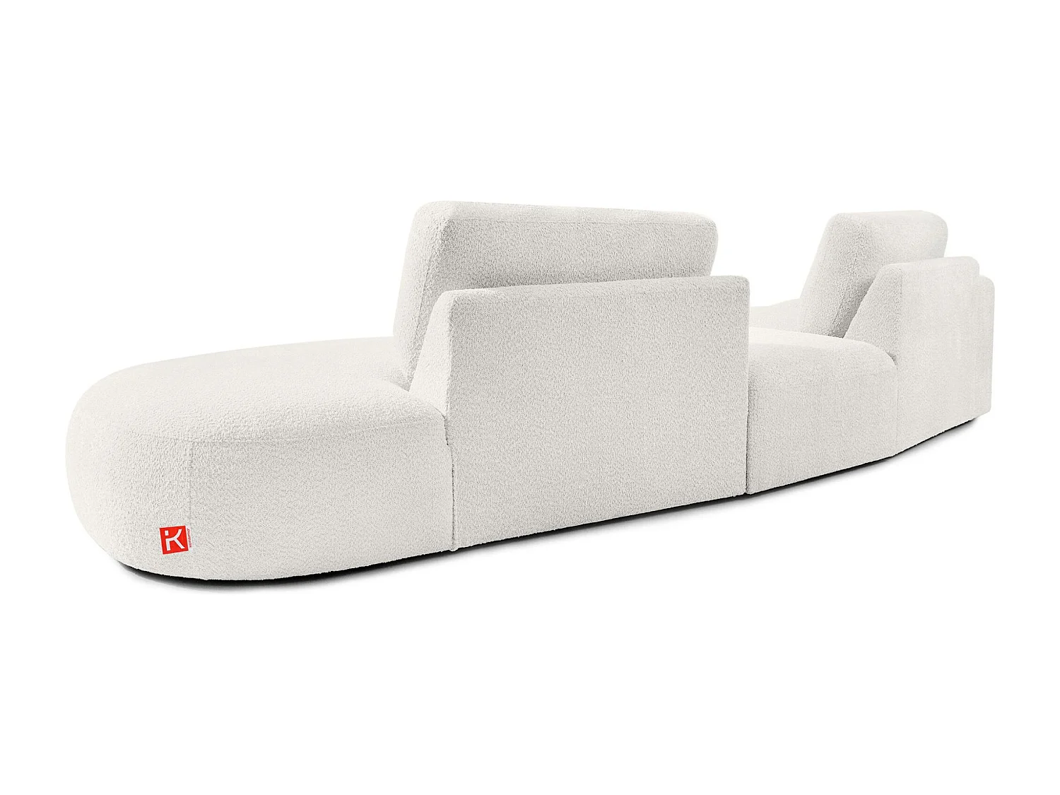 Ecksofa rechts - modern - ZUCCO - 4-Sitzer - Boucle - Ecru