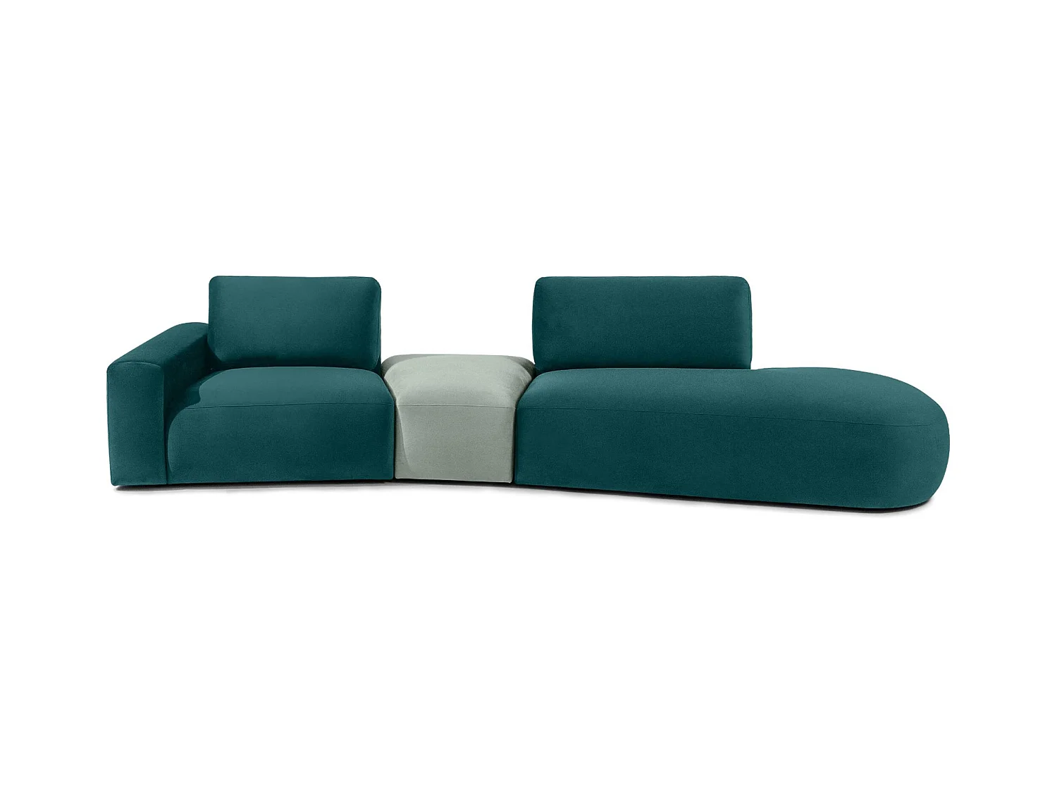 Ecksofa rechts - modern - ZUCCO - 4-Sitzer - Veloursstoff - Mint