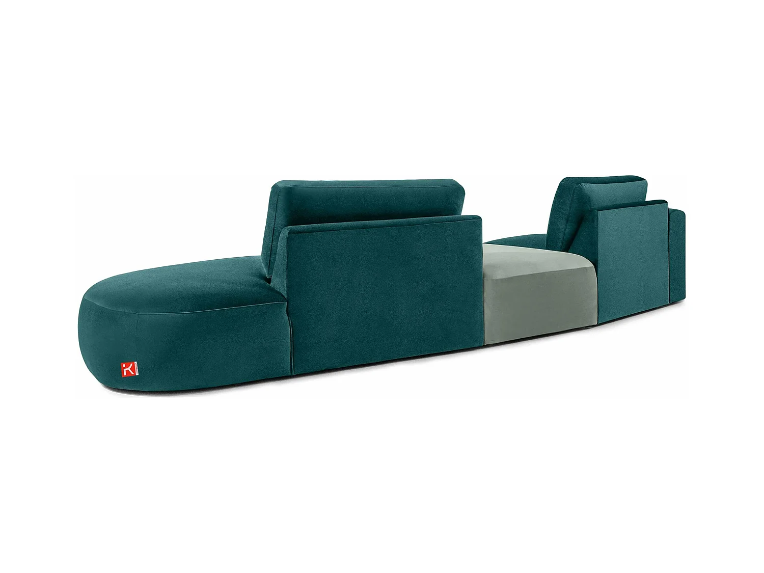 Ecksofa rechts - modern - ZUCCO - 4-Sitzer - Veloursstoff - Mint