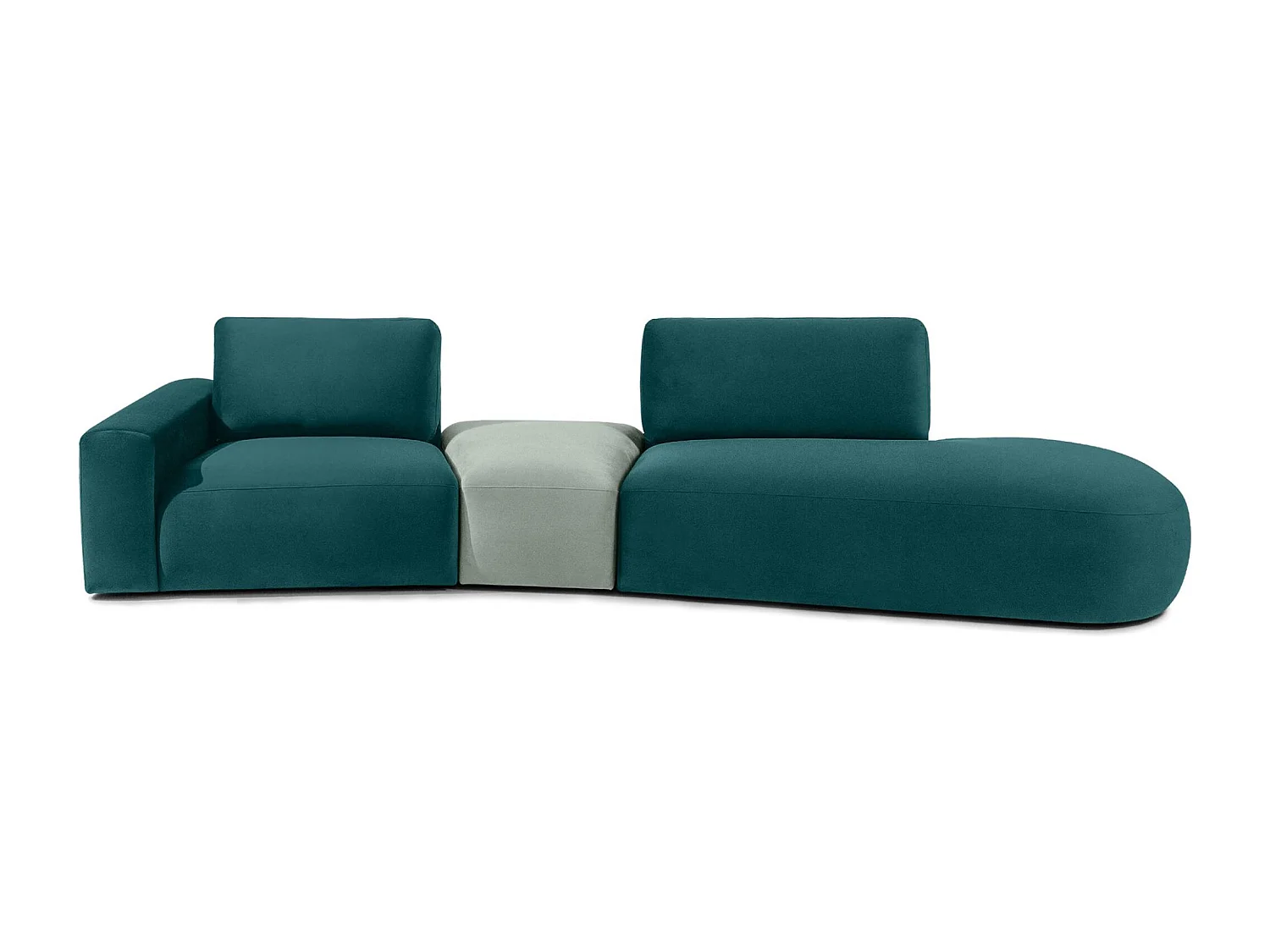 Canapé d'angle moderne droit - ZUCCO - 4 places - tissu velour - Menthe