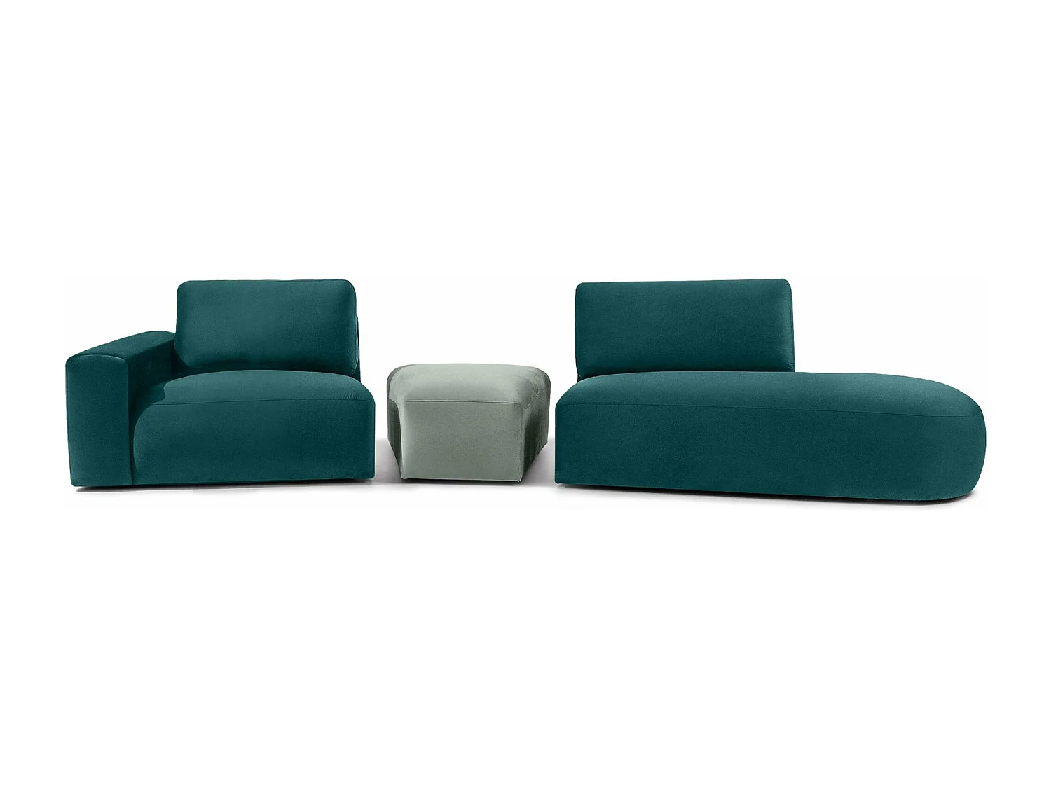 Canapé d'angle moderne droit - ZUCCO - 4 places - tissu velour - Menthe