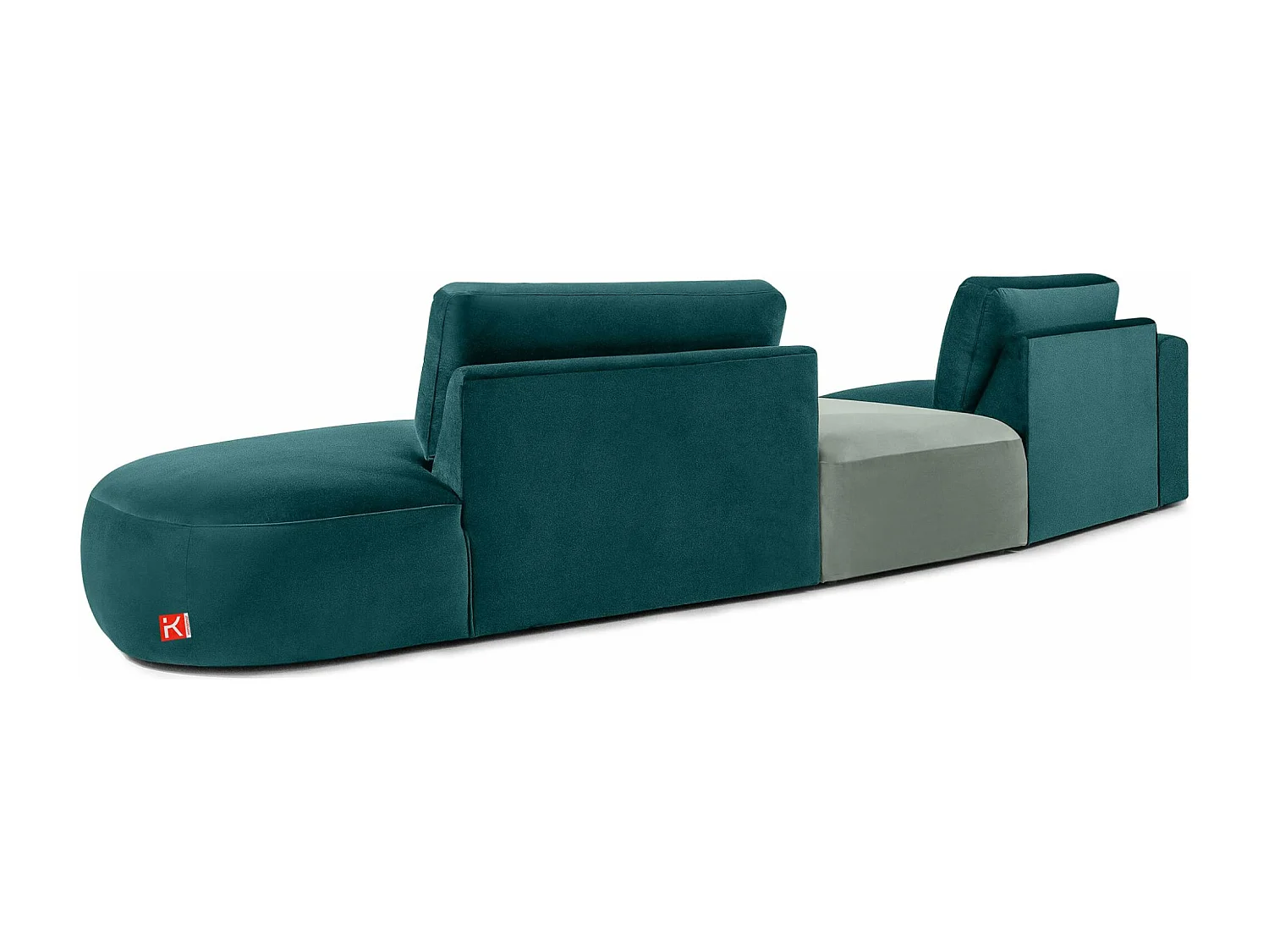 Canapé d'angle moderne droit - ZUCCO - 4 places - tissu velour - Menthe