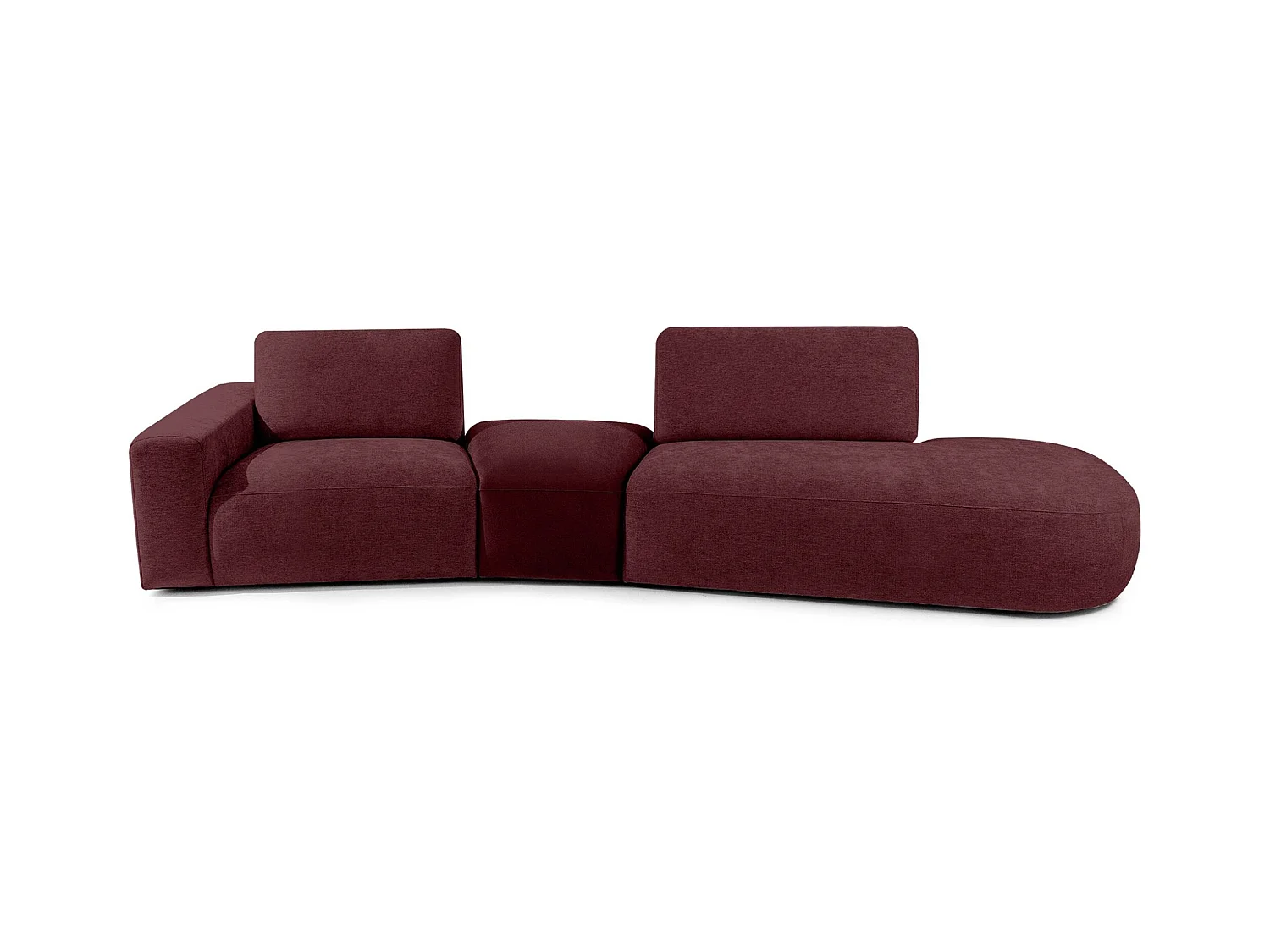 Ecksofa rechts - modern - ZUCCO - 4-Sitzer - Chenille Stoff - Violett