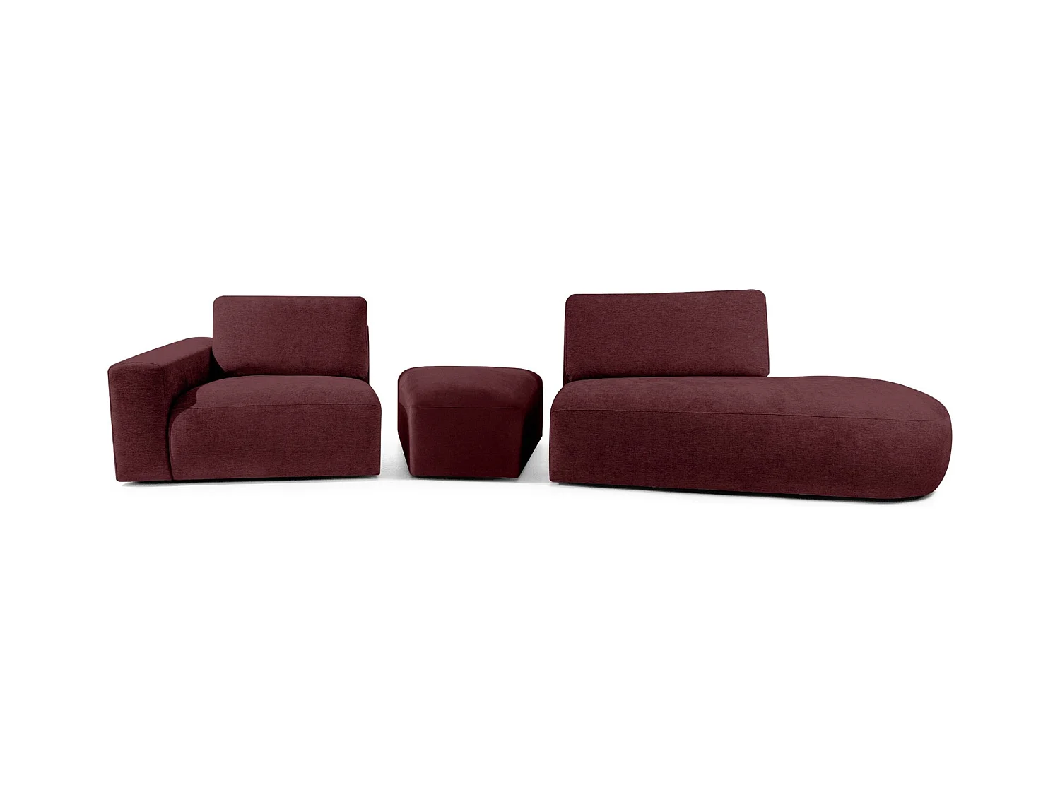 Ecksofa rechts - modern - ZUCCO - 4-Sitzer - Chenille Stoff - Violett