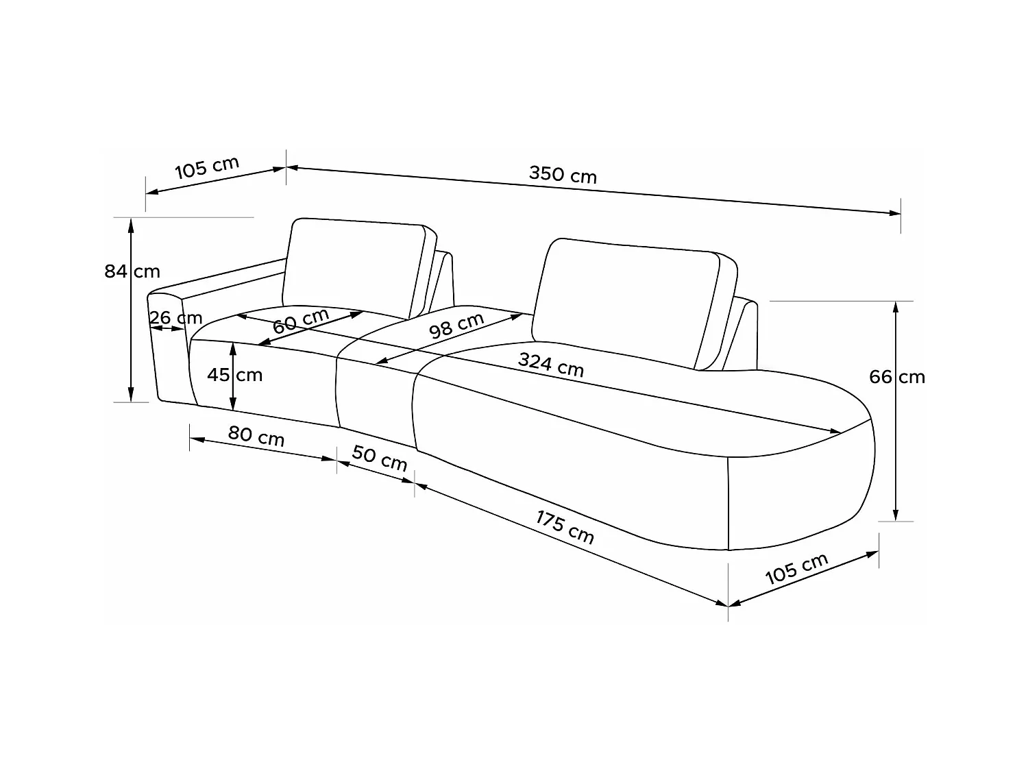Ecksofa rechts - modern - ZUCCO - 4-Sitzer - Chenille Stoff - Violett