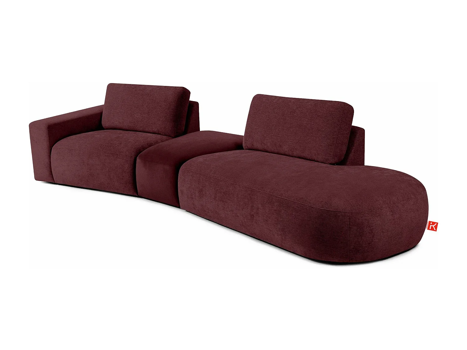 Ecksofa rechts - modern - ZUCCO - 4-Sitzer - Chenille Stoff - Violett