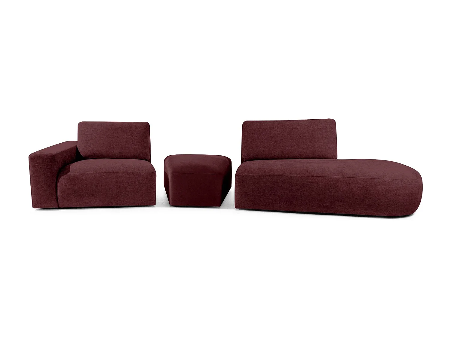 Ecksofa rechts - modern - ZUCCO - 4-Sitzer - Chenille Stoff - Violett
