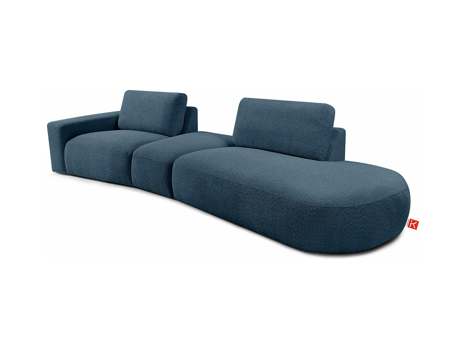 Ecksofa rechts - modern - ZUCCO - 4-Sitzer - Boucle - Nachtblau