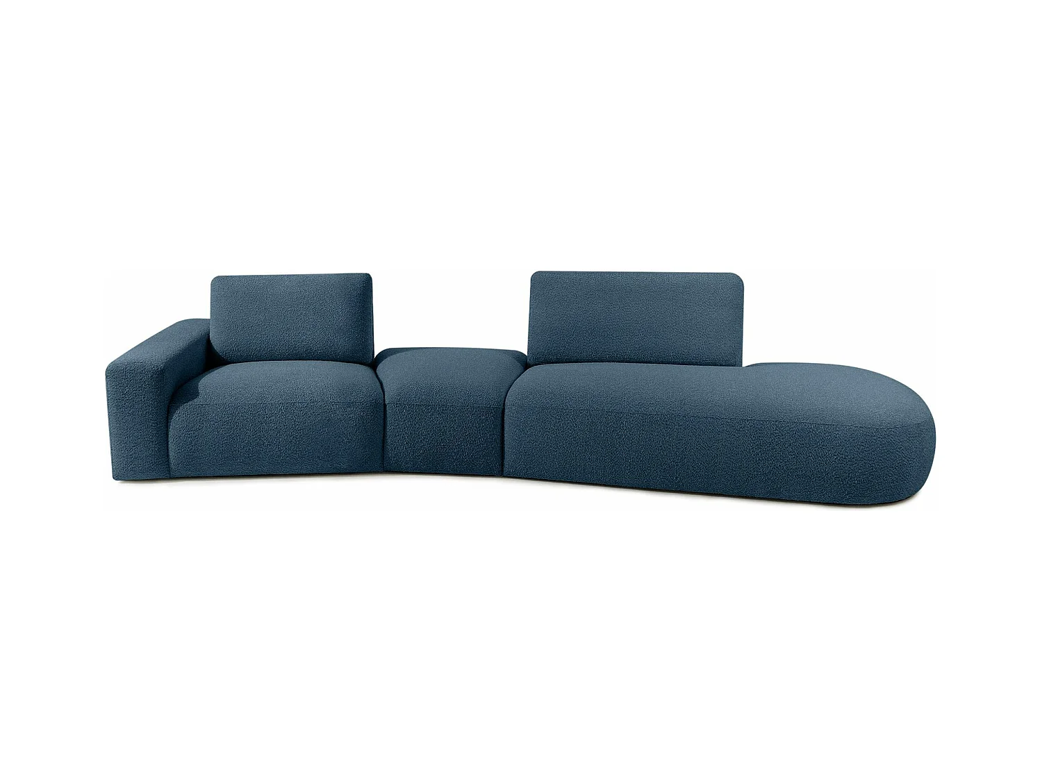 Ecksofa rechts - modern - ZUCCO - 4-Sitzer - Boucle - Nachtblau