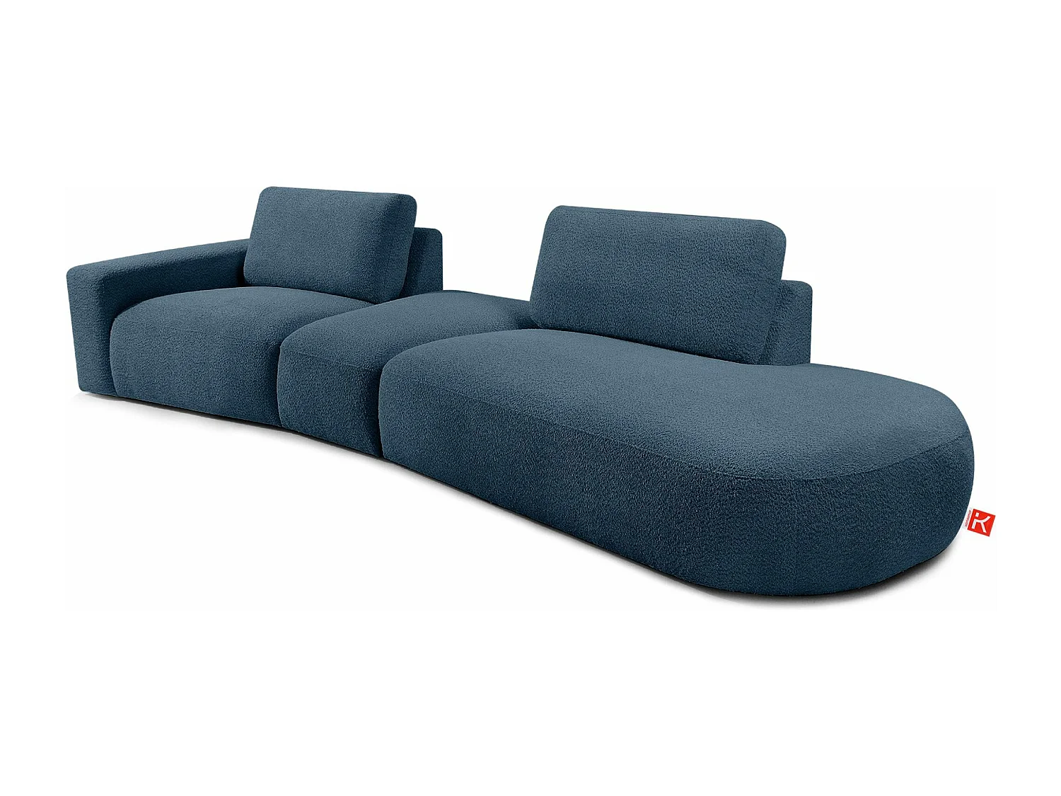 Ecksofa rechts - modern - ZUCCO - 4-Sitzer - Boucle - Nachtblau
