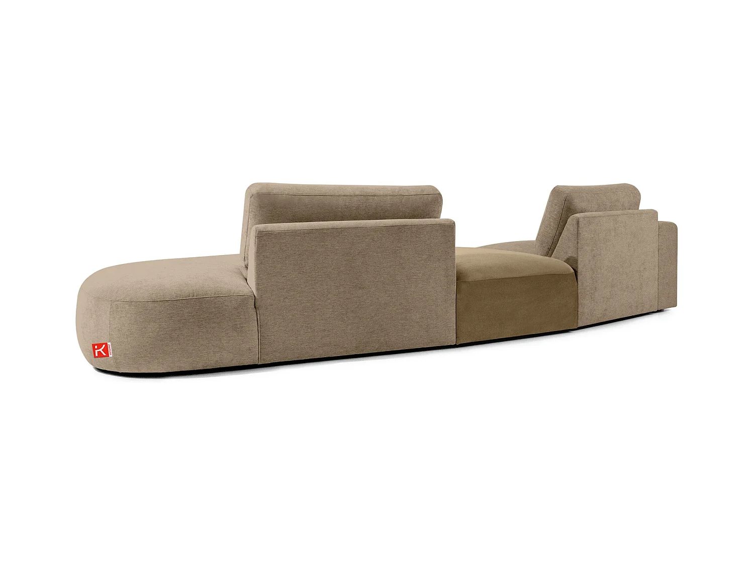 Canapé d'angle moderne droit - ZUCCO - 4 places - tissu chenille - Beige