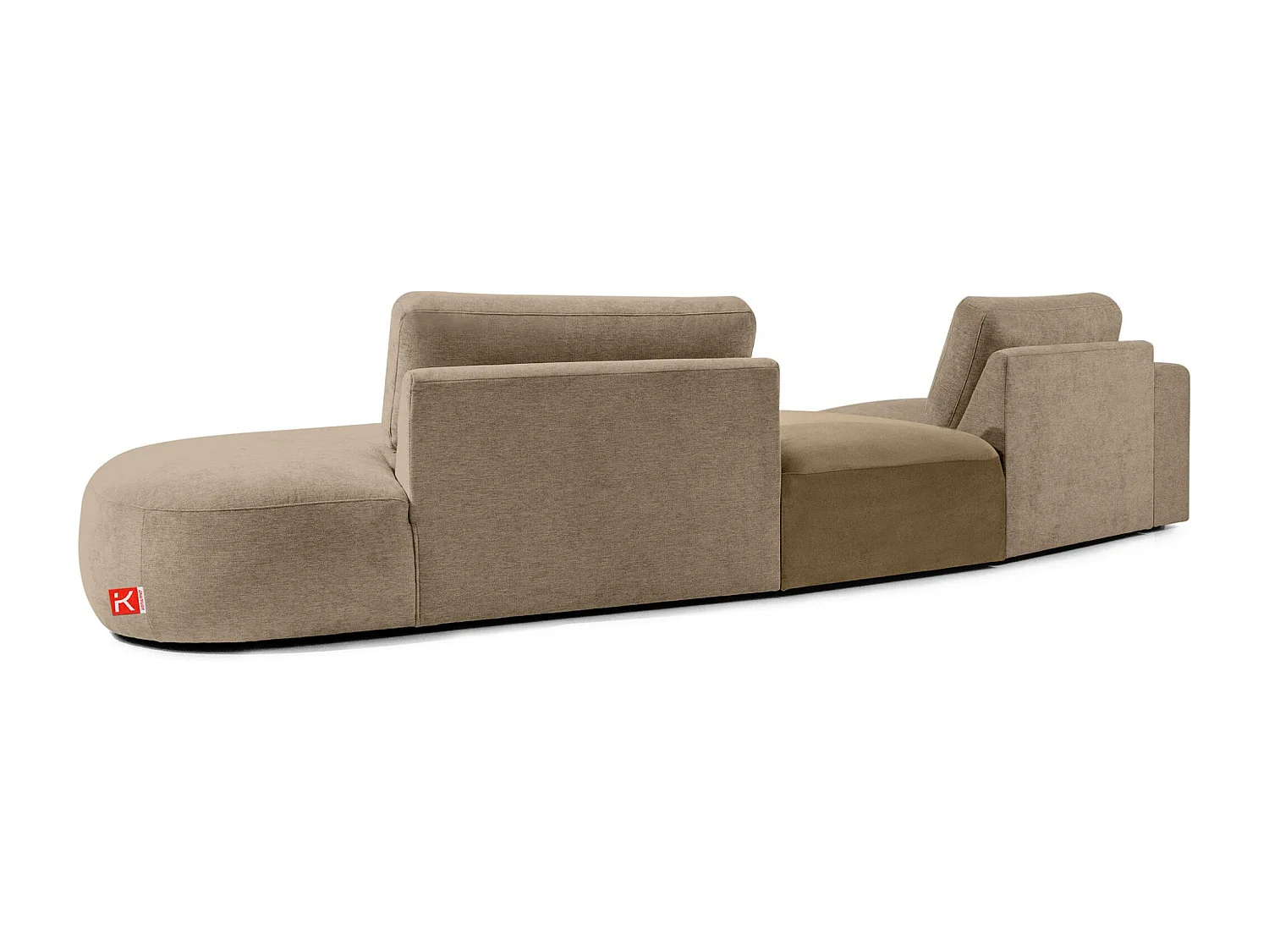 Canapé d'angle moderne droit - ZUCCO - 4 places - tissu chenille - Beige