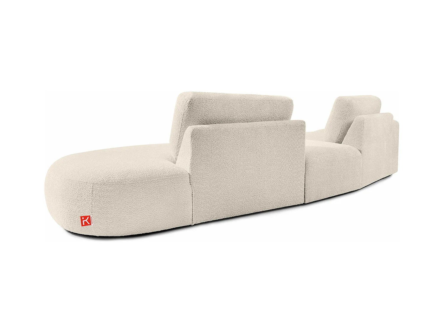 Ecksofa rechts - modern - ZUCCO - 4-Sitzer - Boucle - Beige