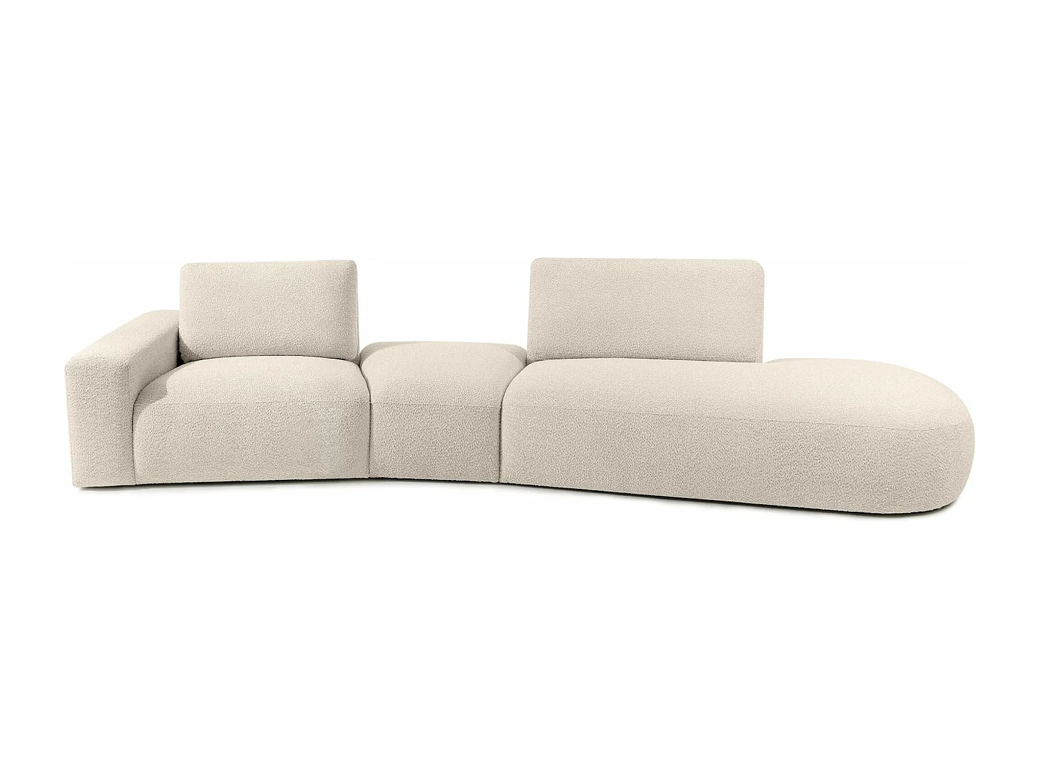 Ecksofa rechts - modern - ZUCCO - 4-Sitzer - Boucle - Beige