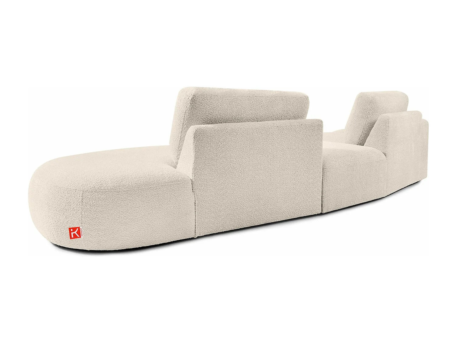 Ecksofa rechts - modern - ZUCCO - 4-Sitzer - Boucle - Beige