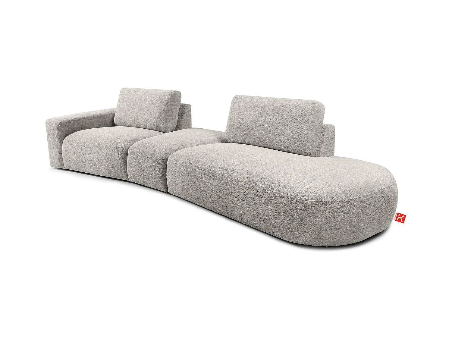 Ecksofa rechts - modern - ZUCCO - 4-Sitzer - Boucle - Hellbraun