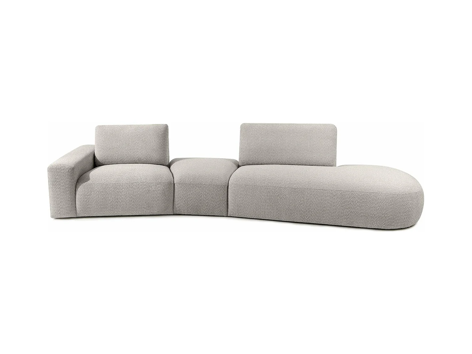 Ecksofa rechts - modern - ZUCCO - 4-Sitzer - Boucle - Hellbraun