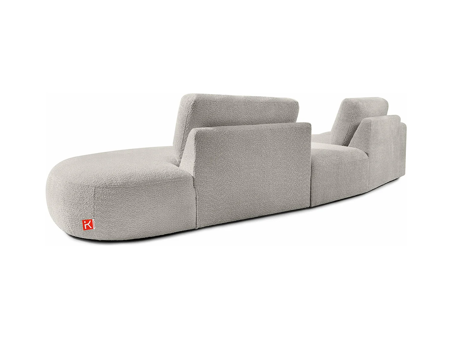 Ecksofa rechts - modern - ZUCCO - 4-Sitzer - Boucle - Hellbraun