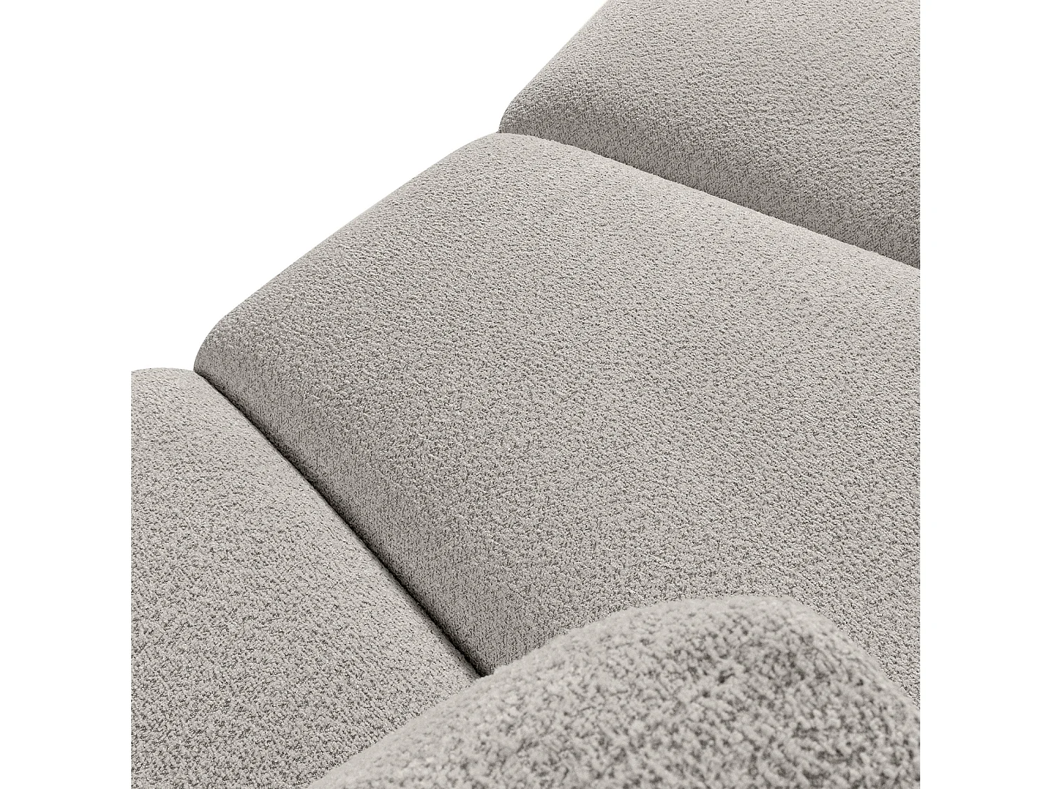 Ecksofa rechts - modern - ZUCCO - 4-Sitzer - Boucle - Hellbraun
