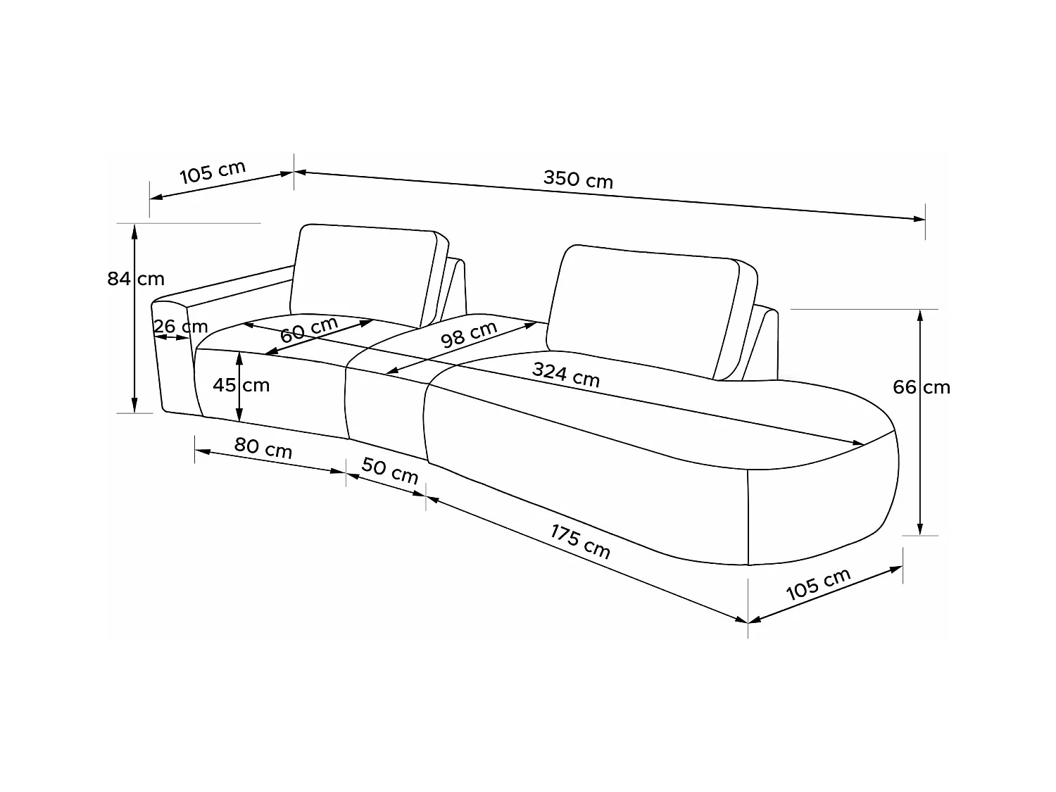 Ecksofa rechts - modern - ZUCCO - 4-Sitzer - Boucle - Hellbraun