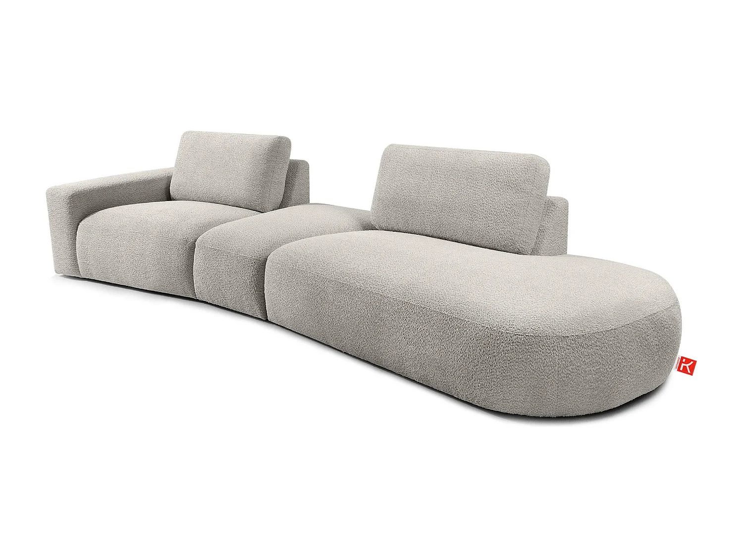 Ecksofa rechts - modern - ZUCCO - 4-Sitzer - Boucle - Hellbraun