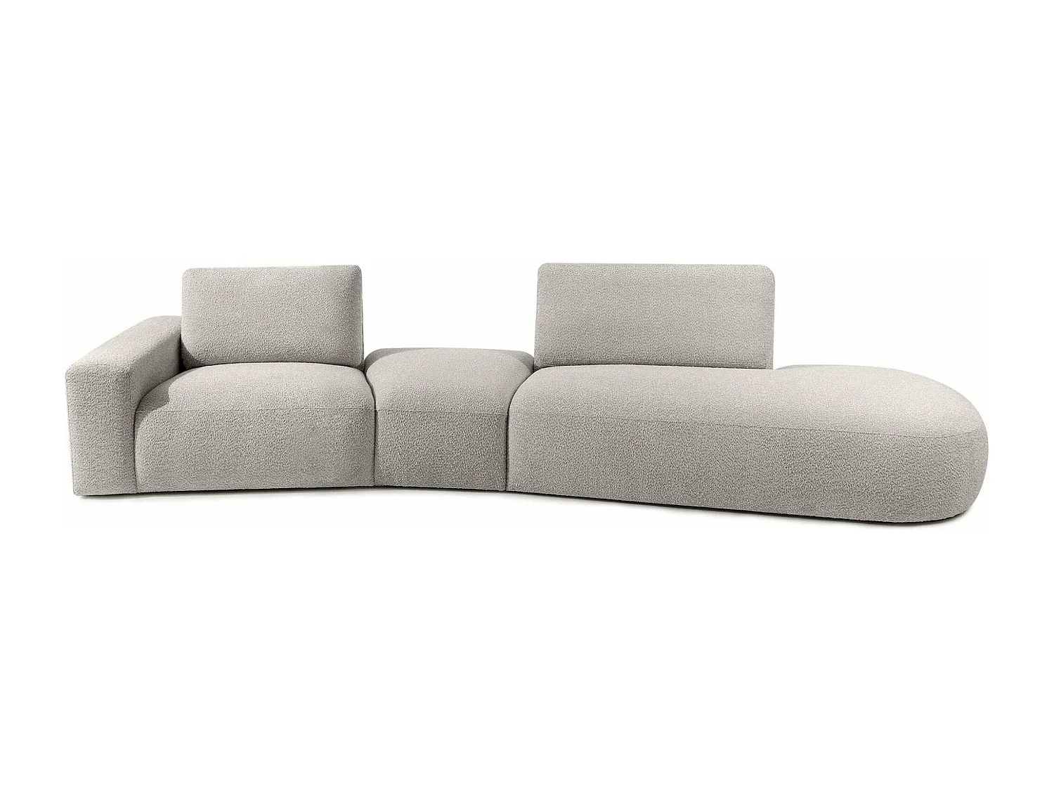 Ecksofa rechts - modern - ZUCCO - 4-Sitzer - Boucle - Hellbraun