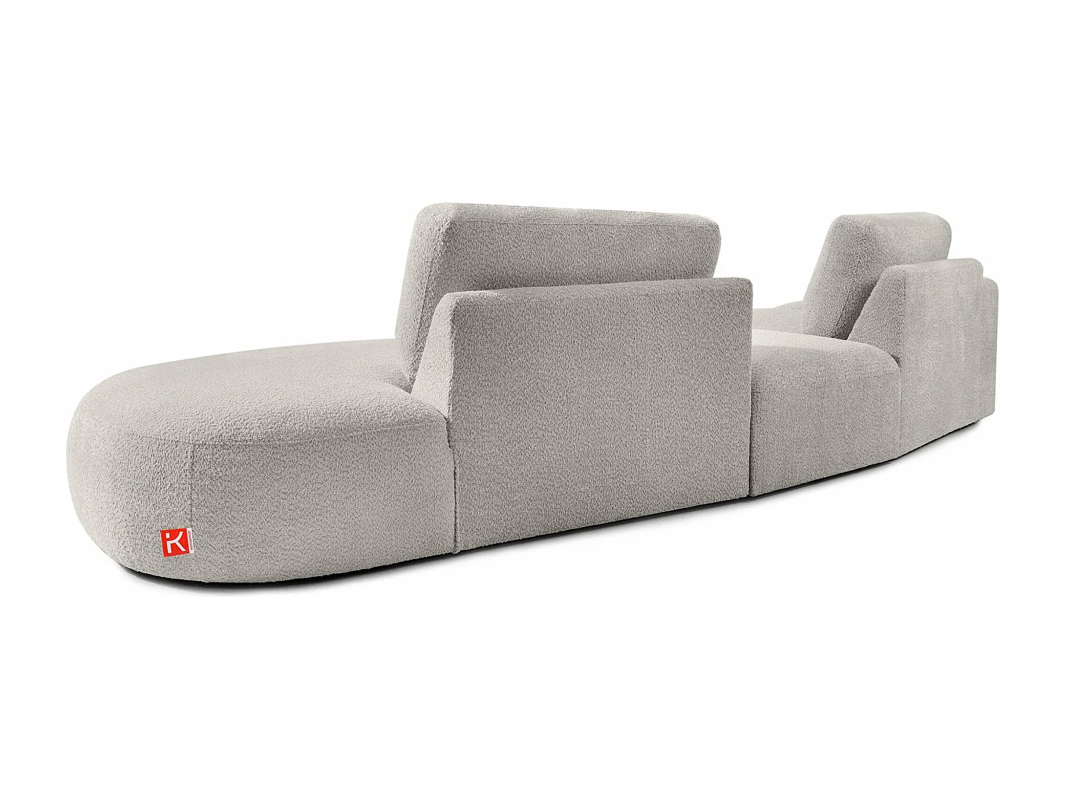 Ecksofa rechts - modern - ZUCCO - 4-Sitzer - Boucle - Hellbraun