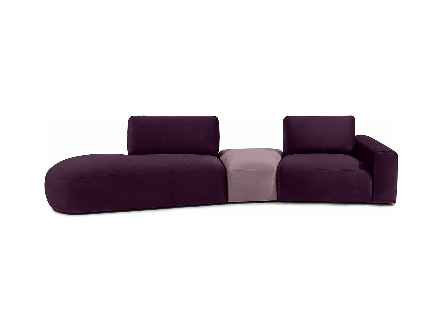 Ecksofa links - modern - ZUCCO - 4-Sitzer - Veloursstoff - Violett