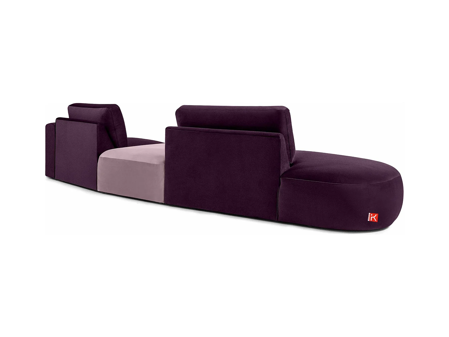 Ecksofa links - modern - ZUCCO - 4-Sitzer - Veloursstoff - Violett