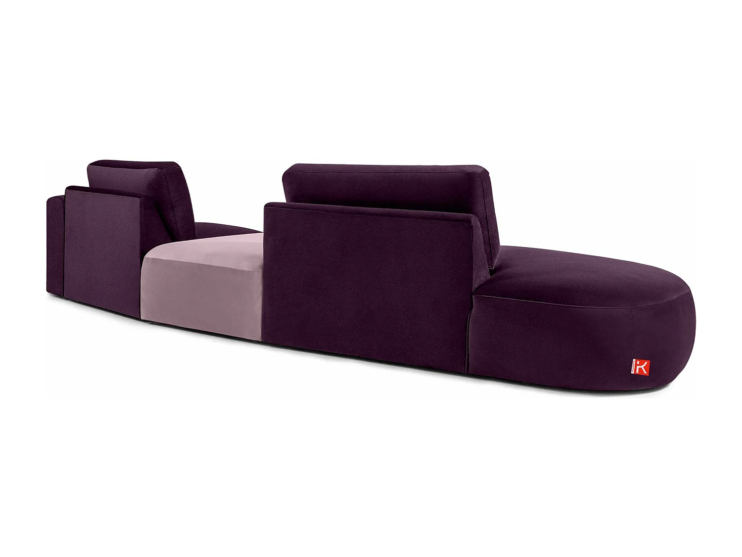 Ecksofa links - modern - ZUCCO - 4-Sitzer - Veloursstoff - Violett