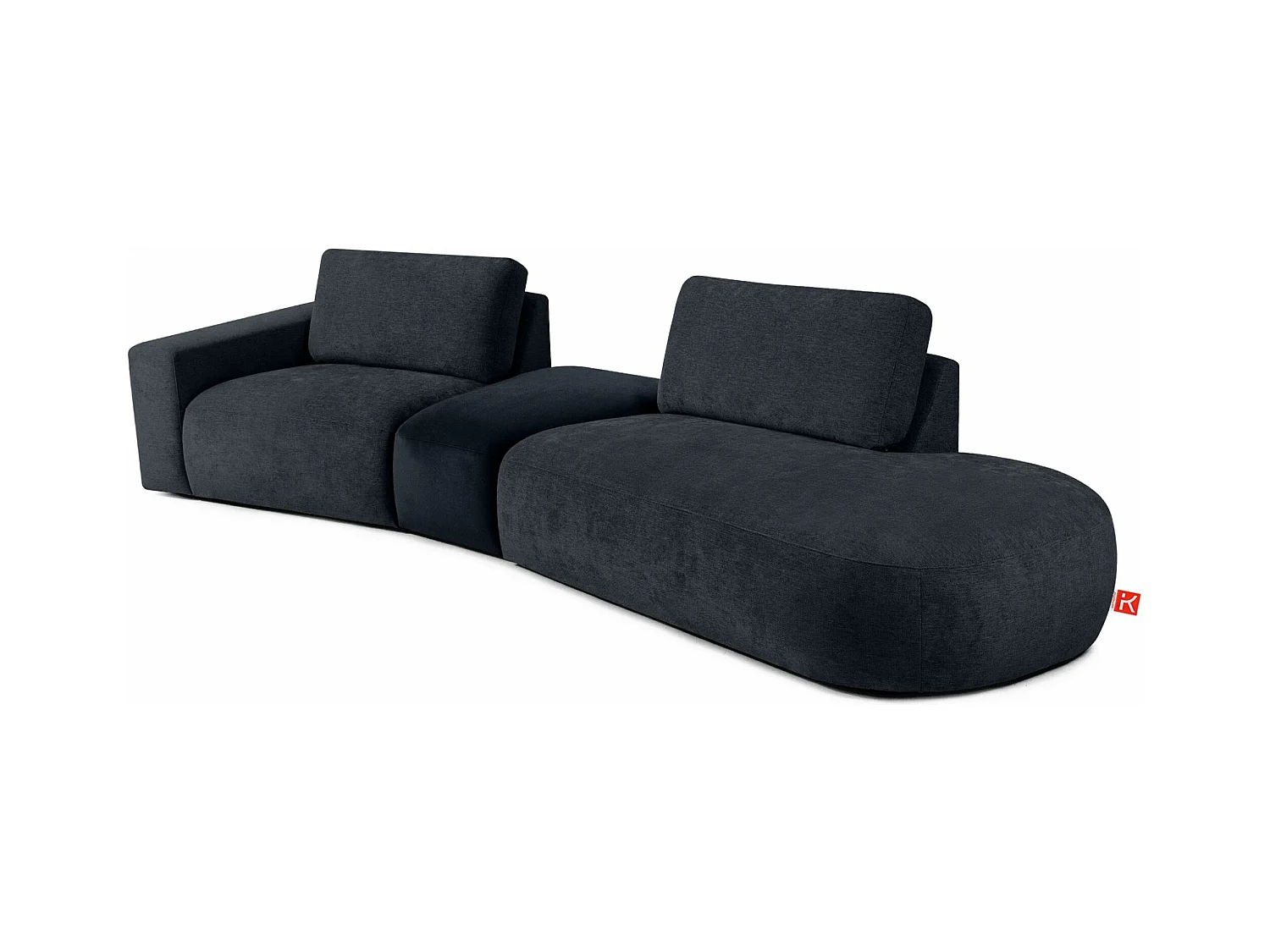Ecksofa rechts - modern - ZUCCO - 4-Sitzer - Chenille Stoff - Dunkelblau