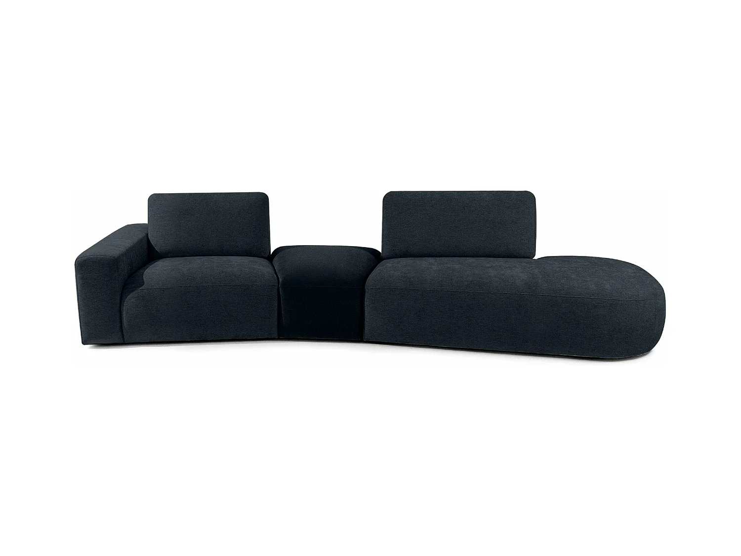 Ecksofa rechts - modern - ZUCCO - 4-Sitzer - Chenille Stoff - Dunkelblau