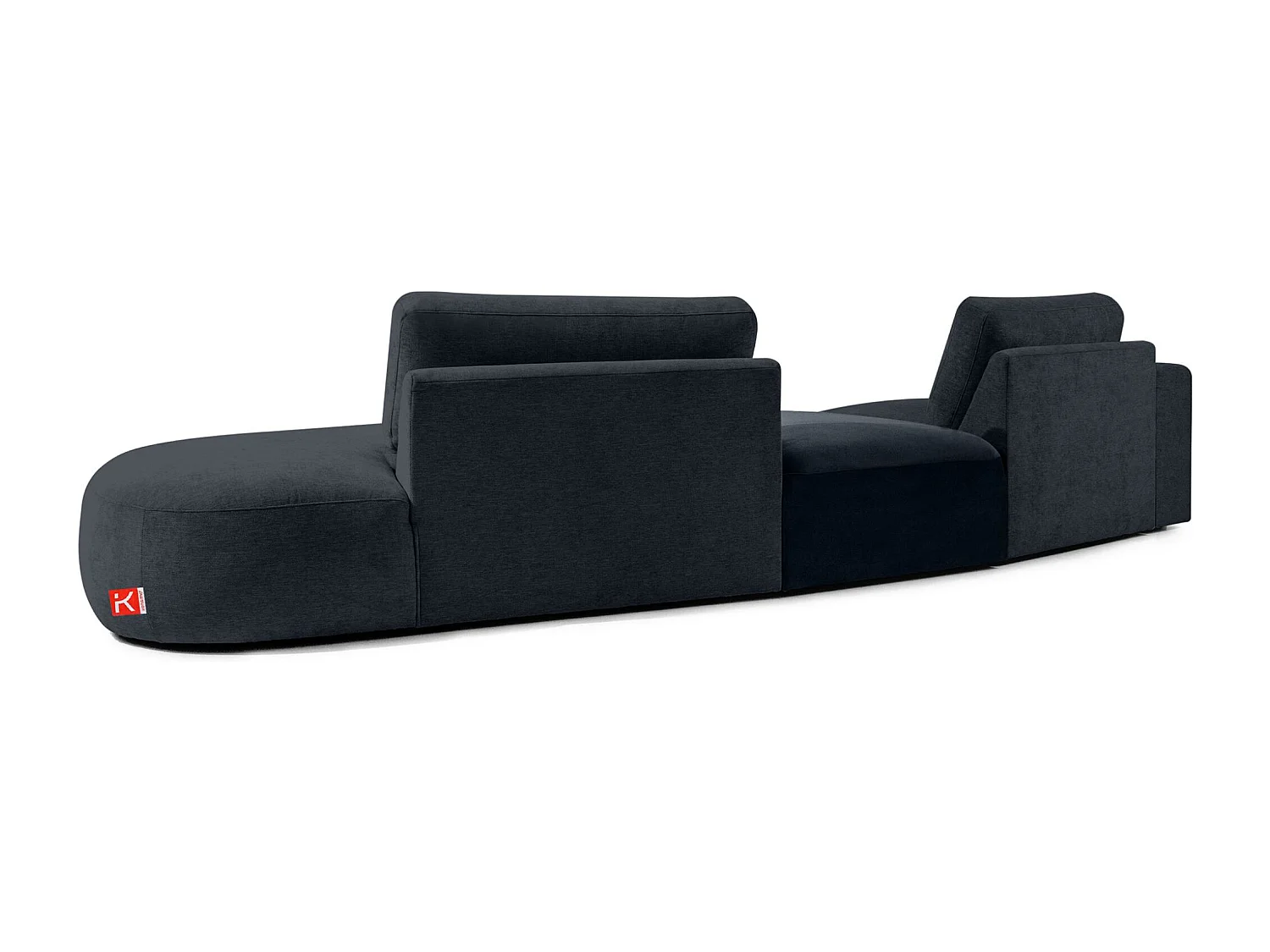 Ecksofa rechts - modern - ZUCCO - 4-Sitzer - Chenille Stoff - Dunkelblau