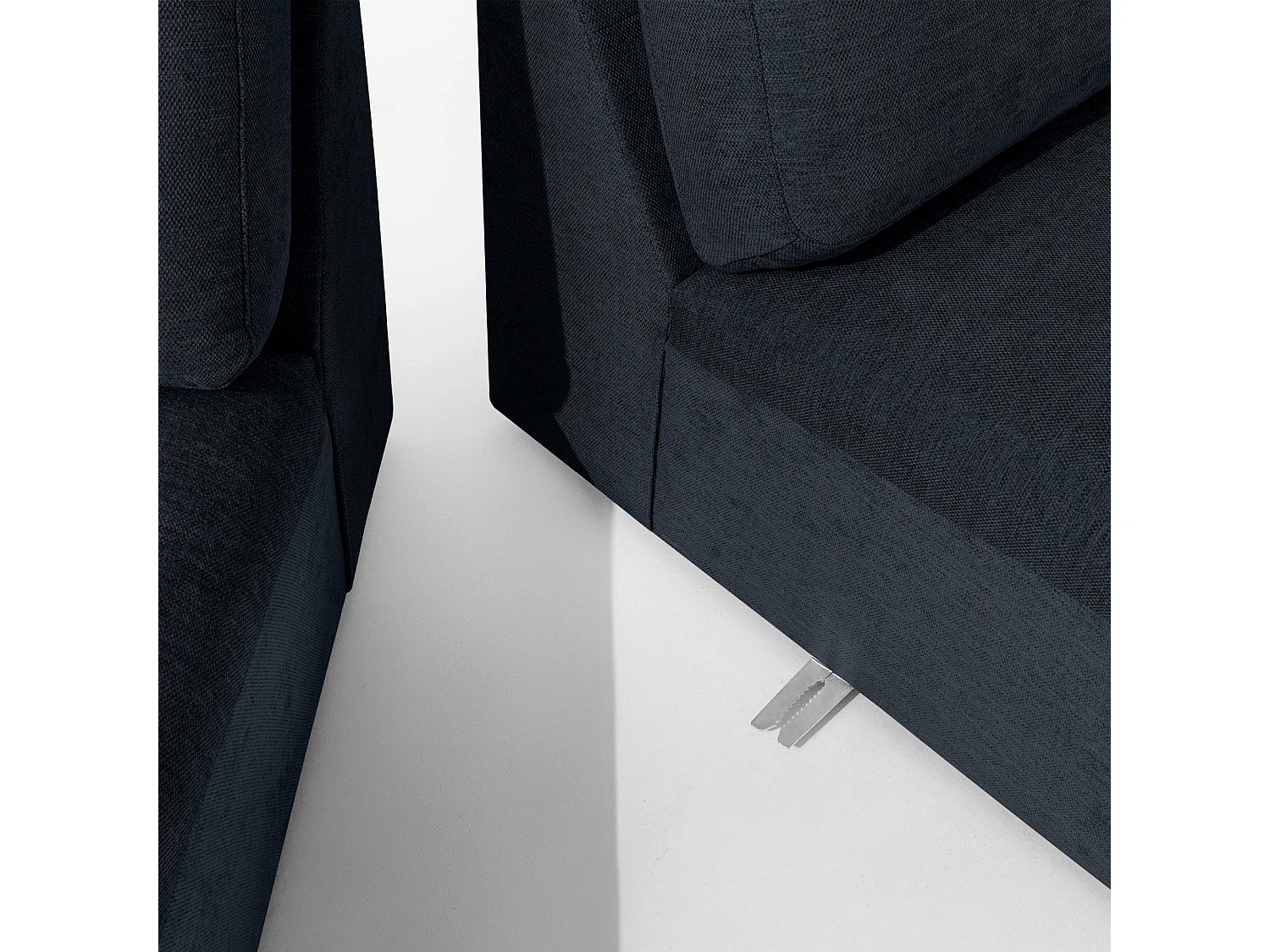 Ecksofa rechts - modern - ZUCCO - 4-Sitzer - Chenille Stoff - Dunkelblau