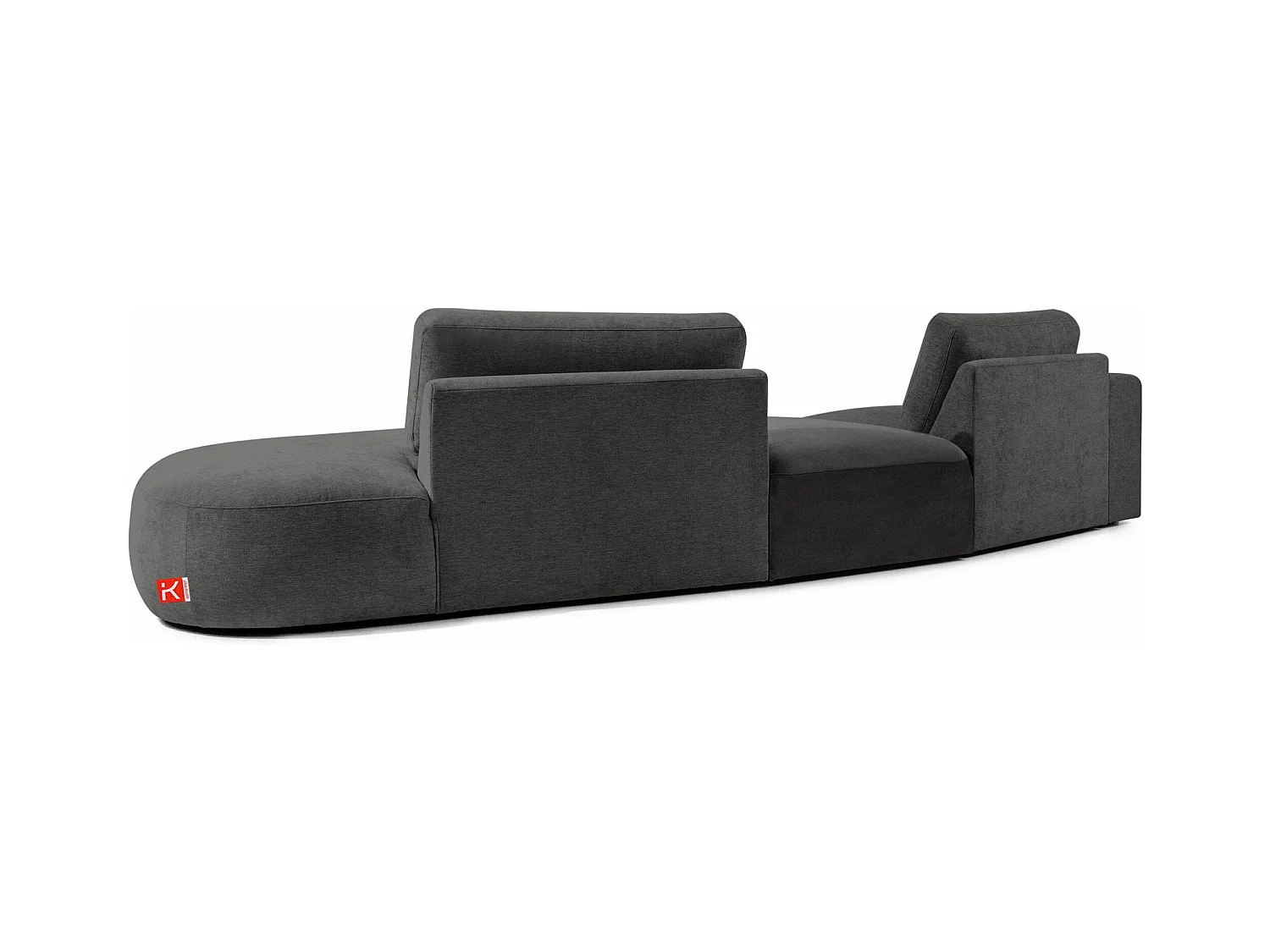 Ecksofa rechts - modern - ZUCCO - 4-Sitzer - Chenille Stoff - Anthrazit