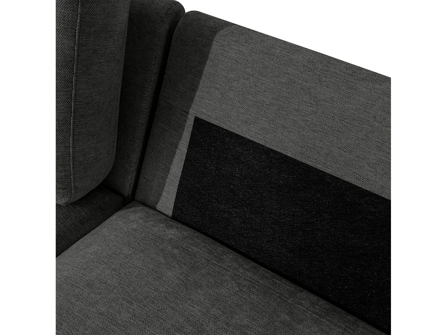 Ecksofa rechts - modern - ZUCCO - 4-Sitzer - Chenille Stoff - Anthrazit