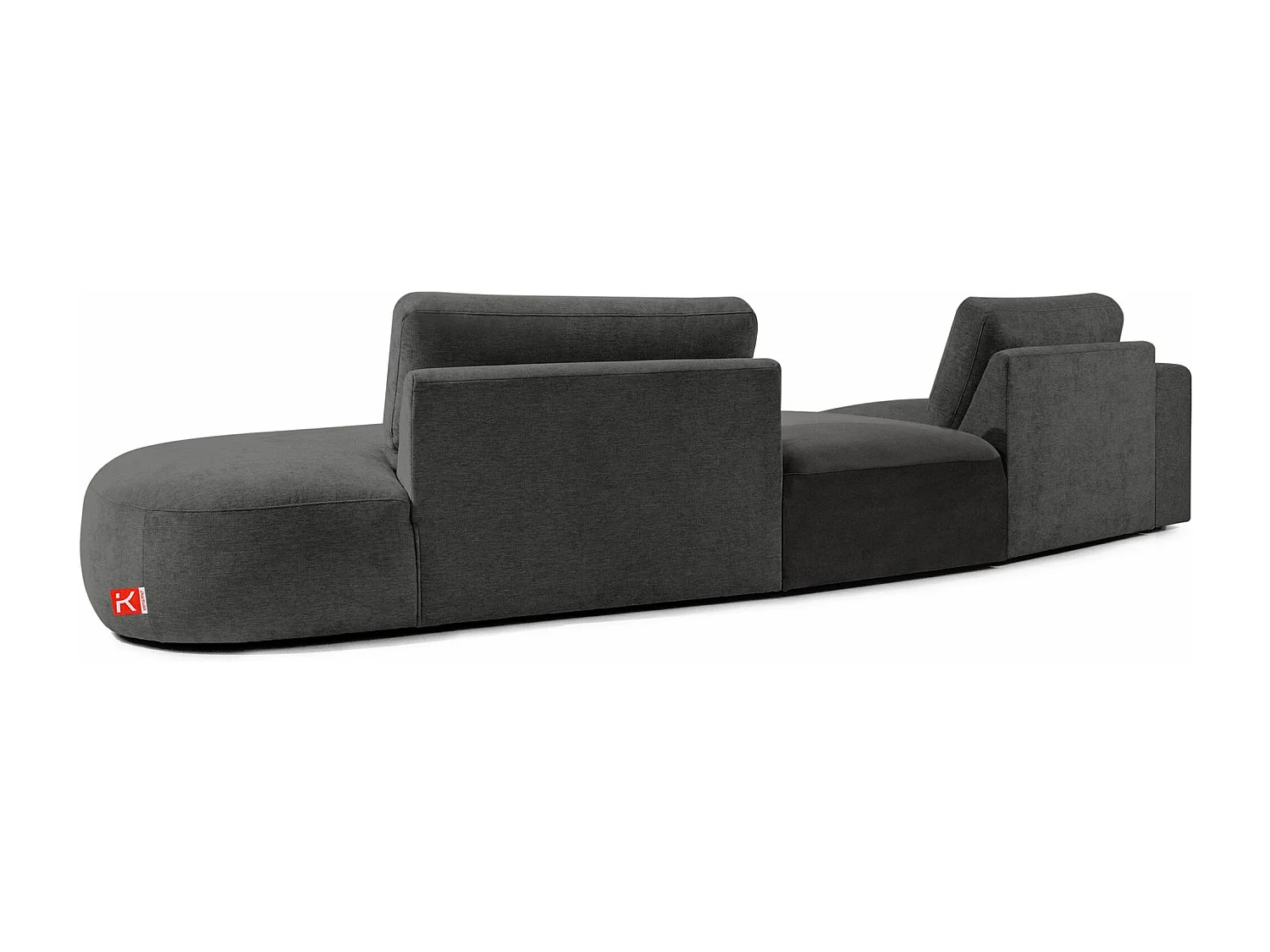 Ecksofa rechts - modern - ZUCCO - 4-Sitzer - Chenille Stoff - Anthrazit