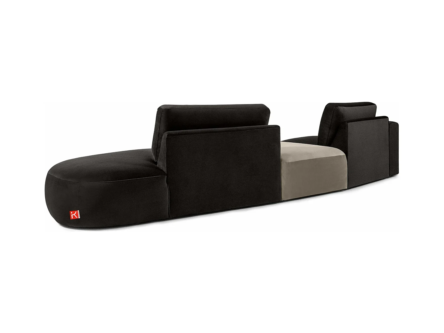 Ecksofa rechts - modern - ZUCCO - 4-Sitzer - Veloursstoff - Braun