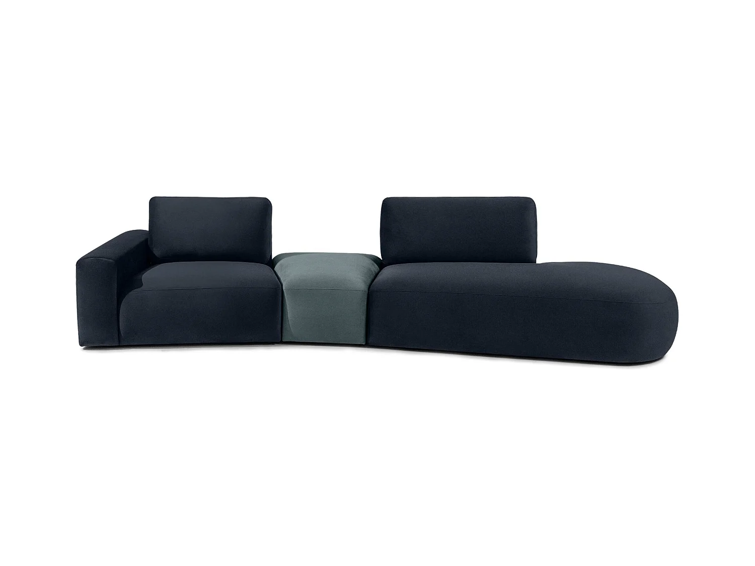 Ecksofa rechts - modern - ZUCCO - 4-Sitzer - Veloursstoff - Marineblau