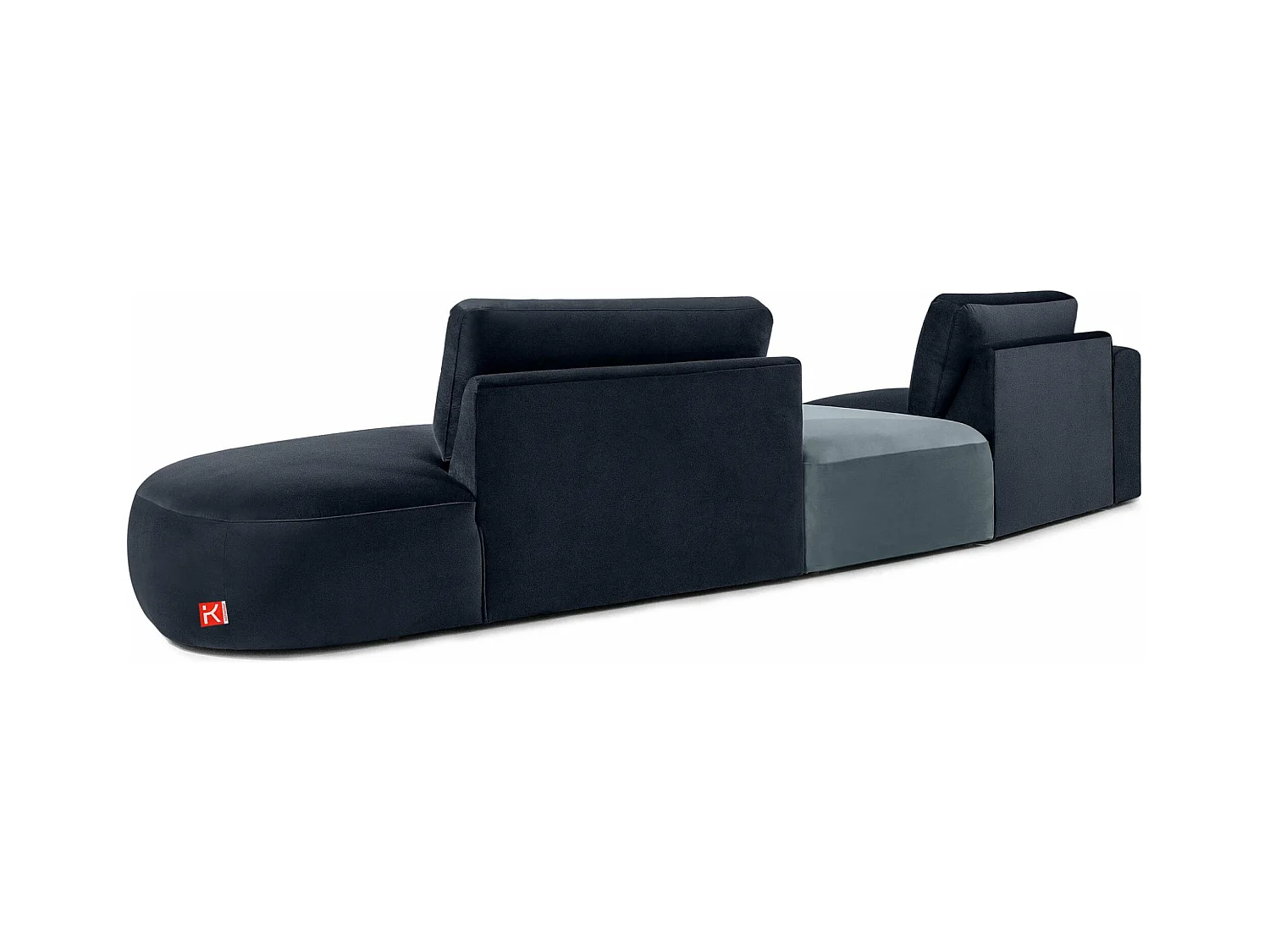 Ecksofa rechts - modern - ZUCCO - 4-Sitzer - Veloursstoff - Marineblau