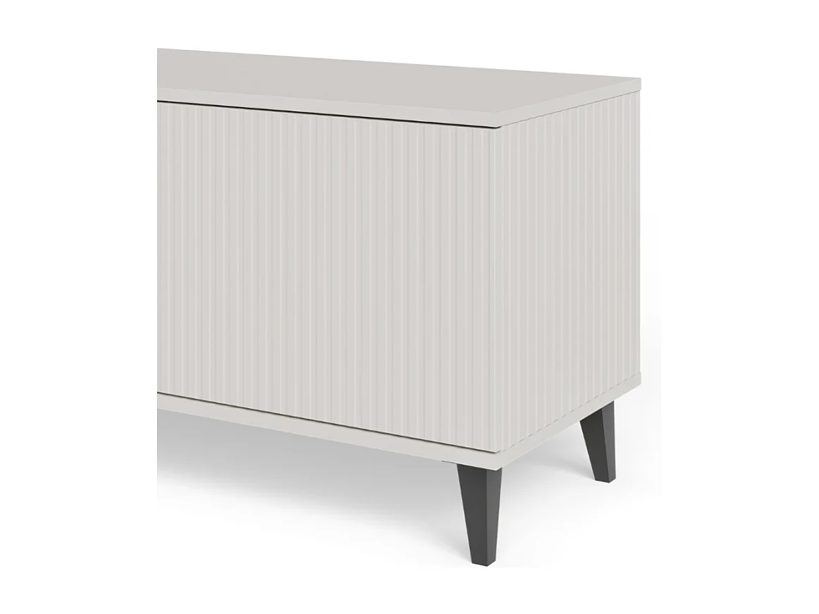 Meuble TV contemporain 180 cm beige aspect noyer PUMP