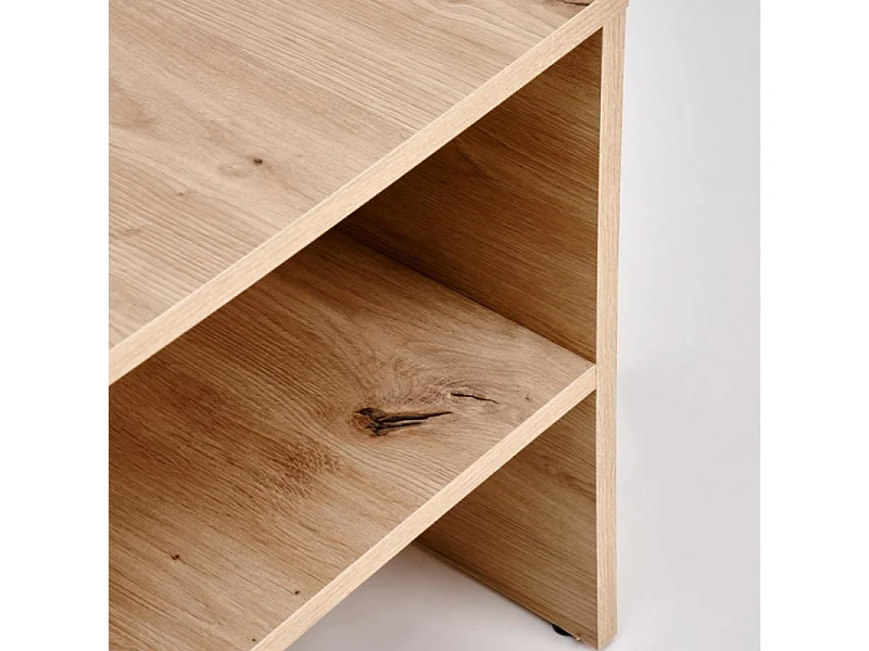 Table basse 100 x 55 cm noire et aspect chêne LORIE