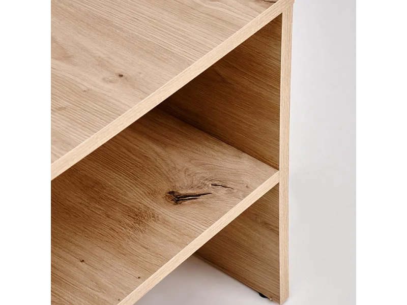 Mesa de centro LORIE de 100 x 55 cm en negro y aspecto roble