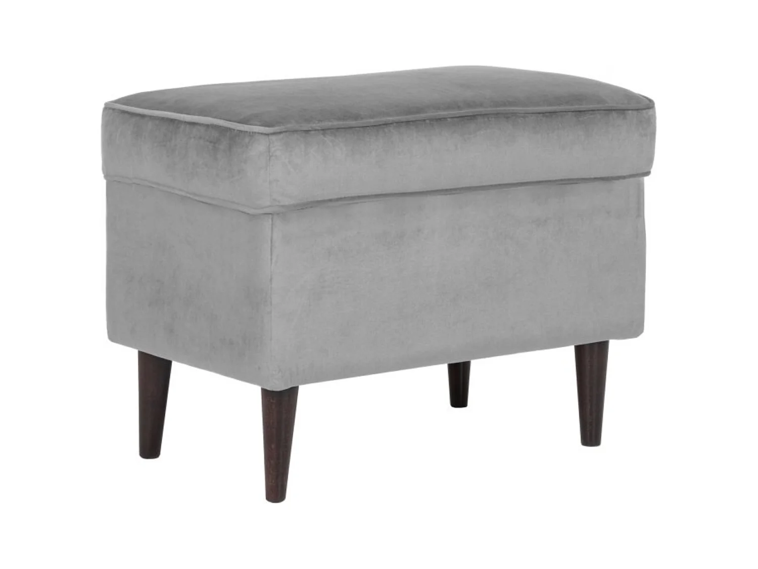 Pouf design velours gris et wengé Havo