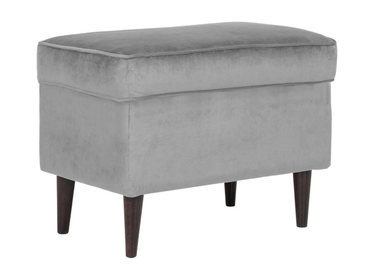 Pouf design velours gris et wengé Havo