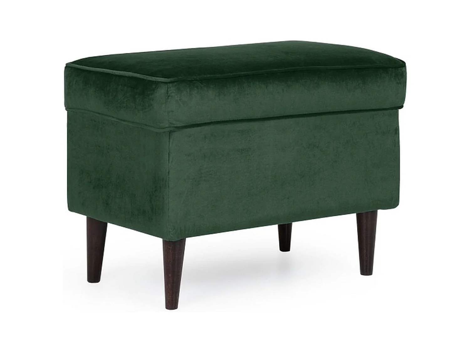 Pouf design velours vert et wengé Havo