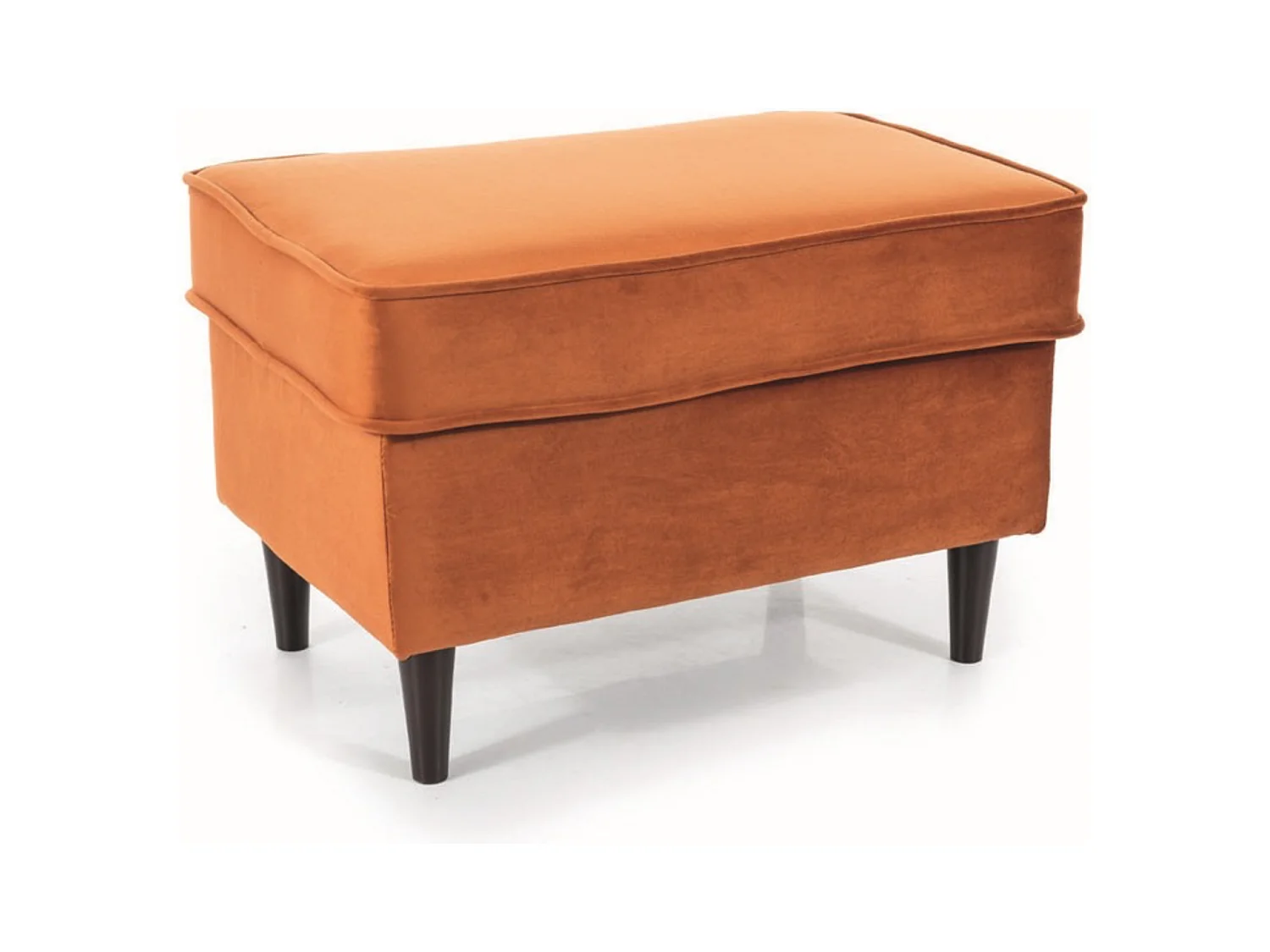 Pouf design velours cannelle et wengé Havo