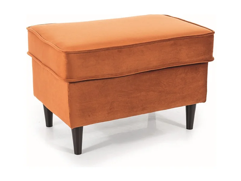 Pouf design velours cannelle et wengé Havo